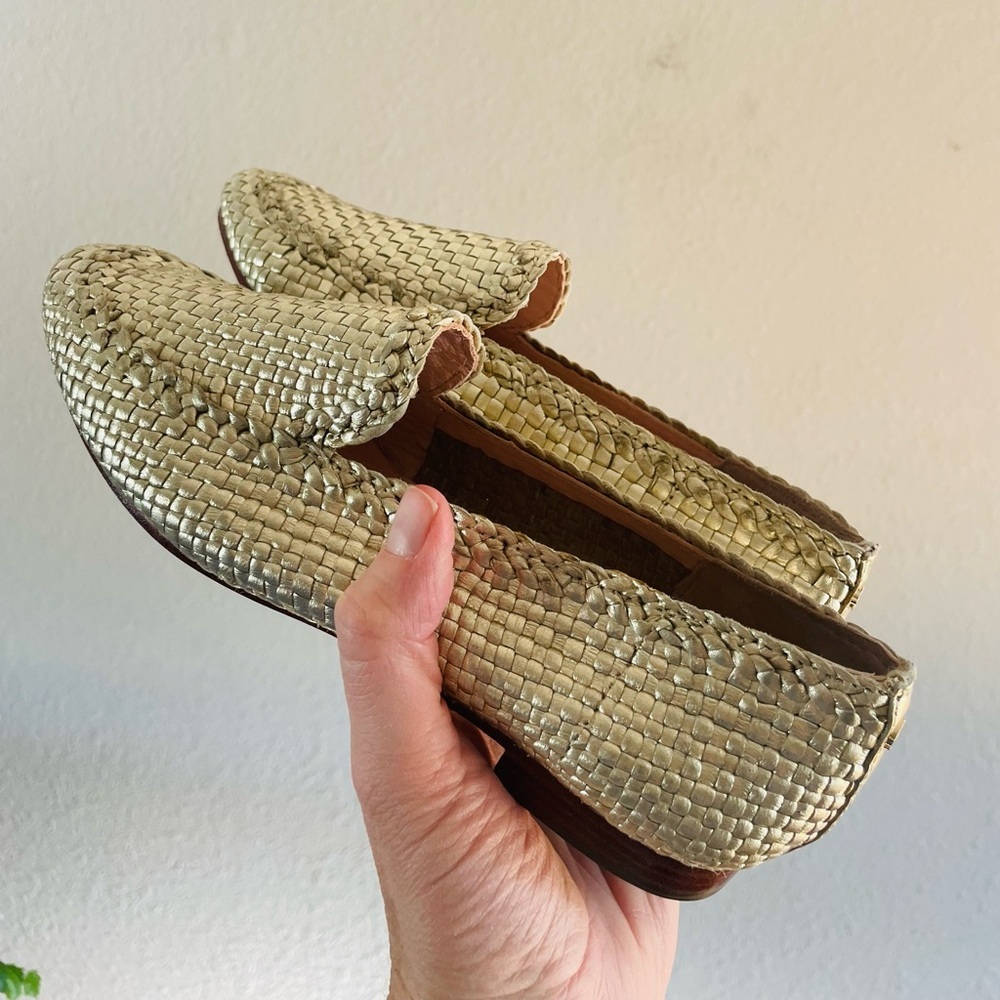 Kate Spade Cayley Gold Woven Leather Loafer - Picture 3 of 11